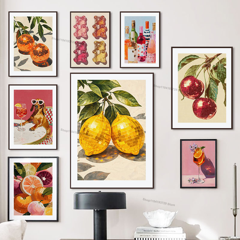 Home Decor Orange - Retro Trendy Lemon Orange Dog Candy