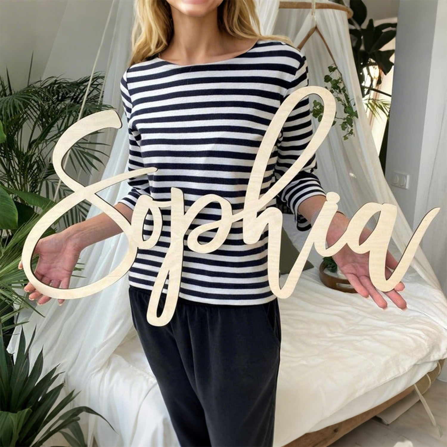 Home Decor Inspo - 1pc personalized wooden surname brand, custom