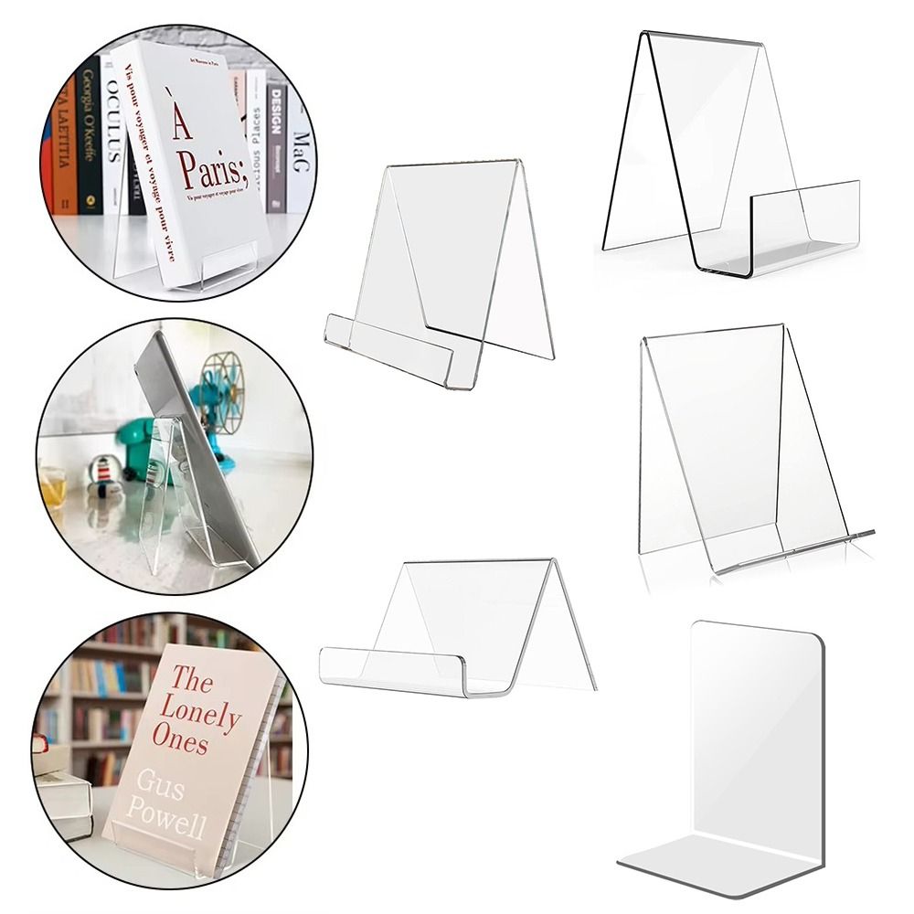 Aesthetic Bookend - Minimalist Acrylic Book Holder Multi Functional