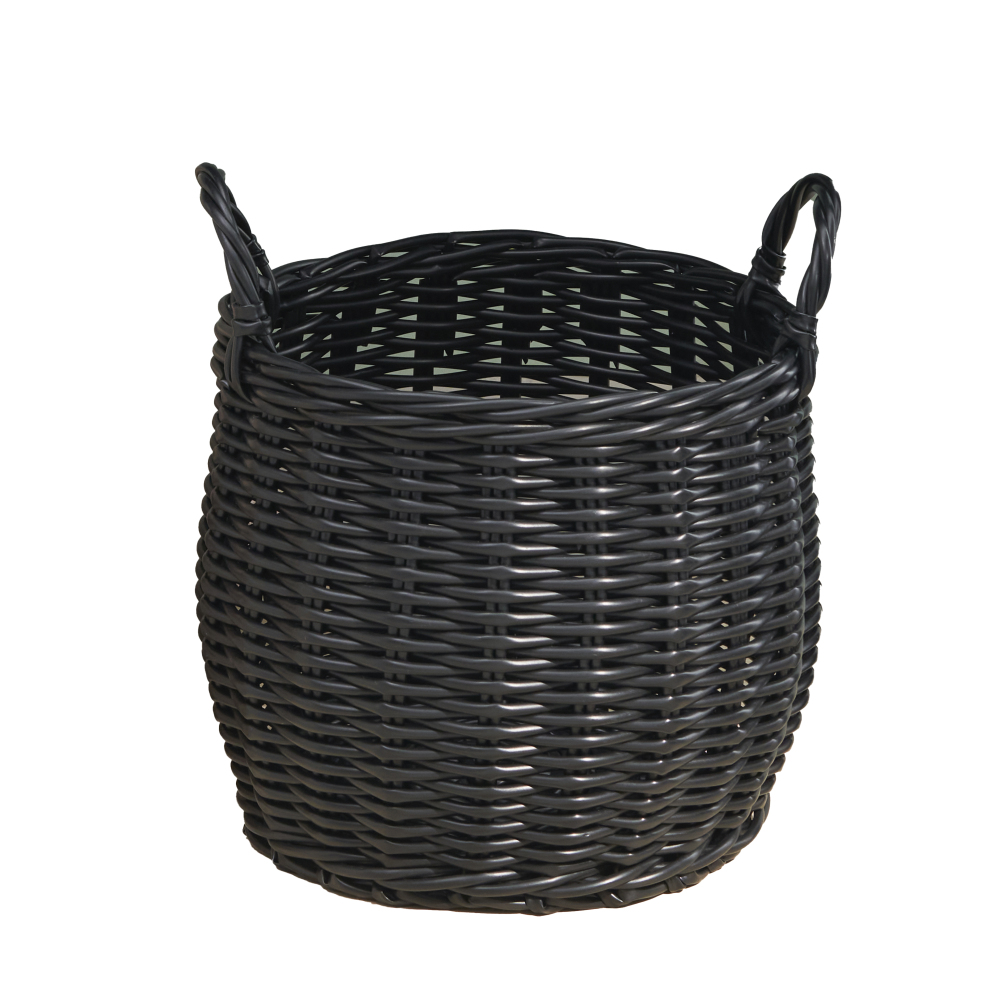 Home Decor Magazine - Lucius Round Resin Woven Wicker Basket