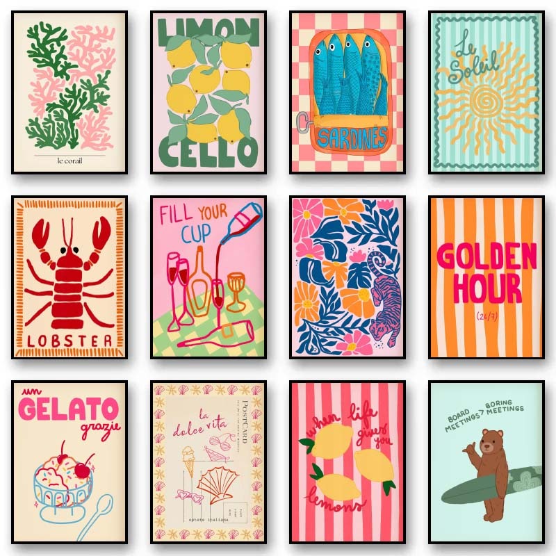 Home Decor Aesthetic Pinterest - Tropical Preppy Poster Seashell Beach Summer