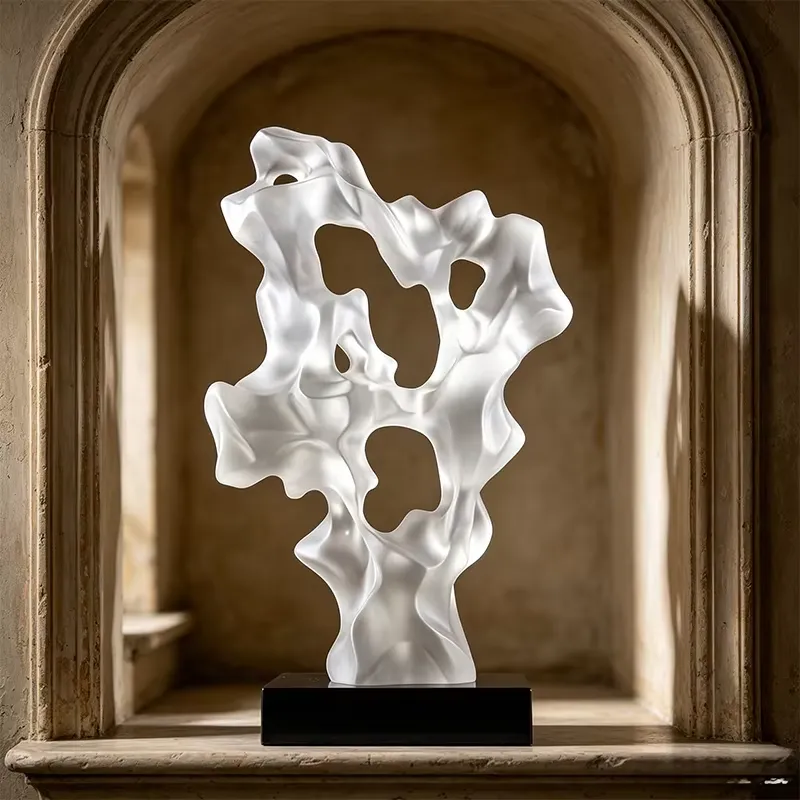 Home Decor Modern Organic - Custom Transparent Resin Hand-painted Abstract Sculpture
