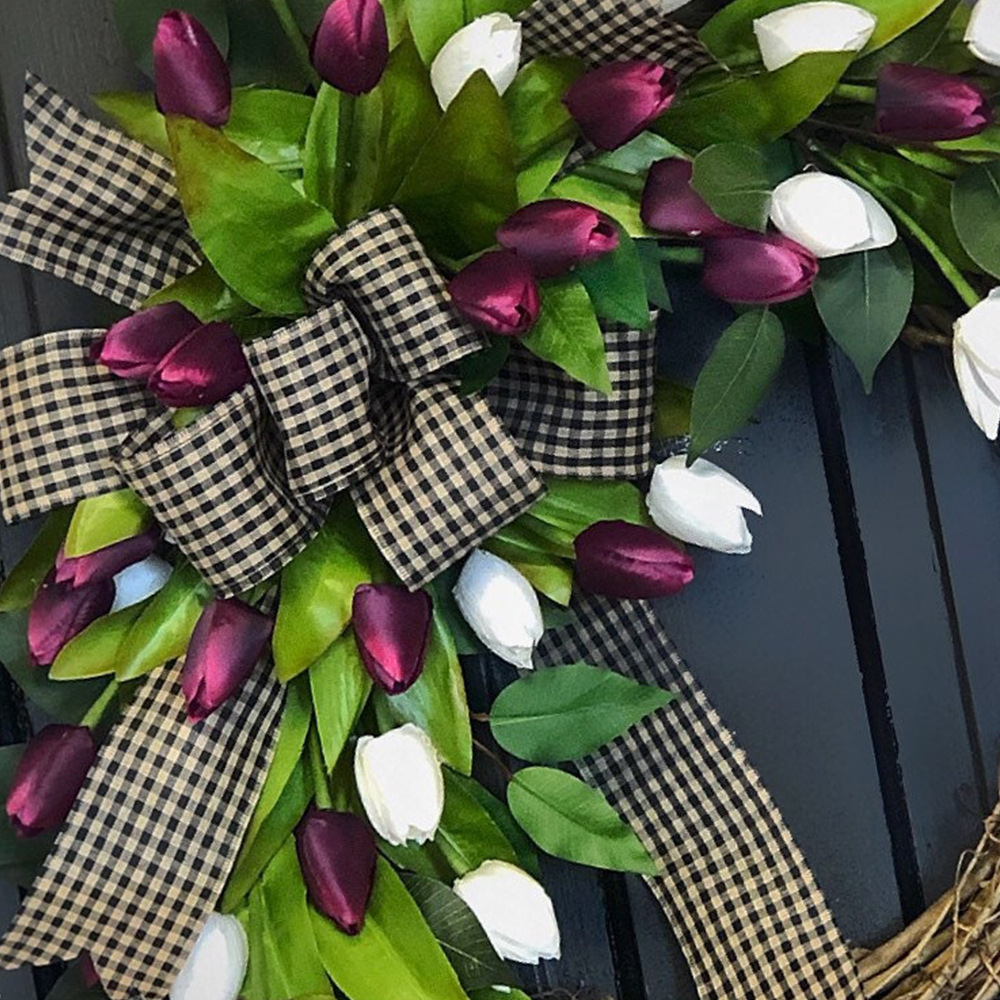 Spring Tulip Wreath, Door Hang - đánh giá và giá Home Decor Tulip
