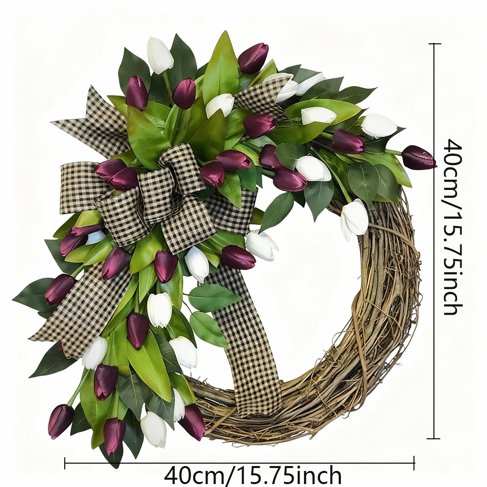 Spring Tulip Wreath, Door Hang - đánh giá và giá Home Decor Tulip