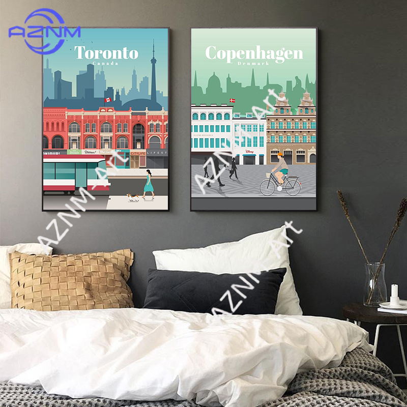 Modern Famous City Tourism Wal - đánh giá và giá Home Decor Melbourne