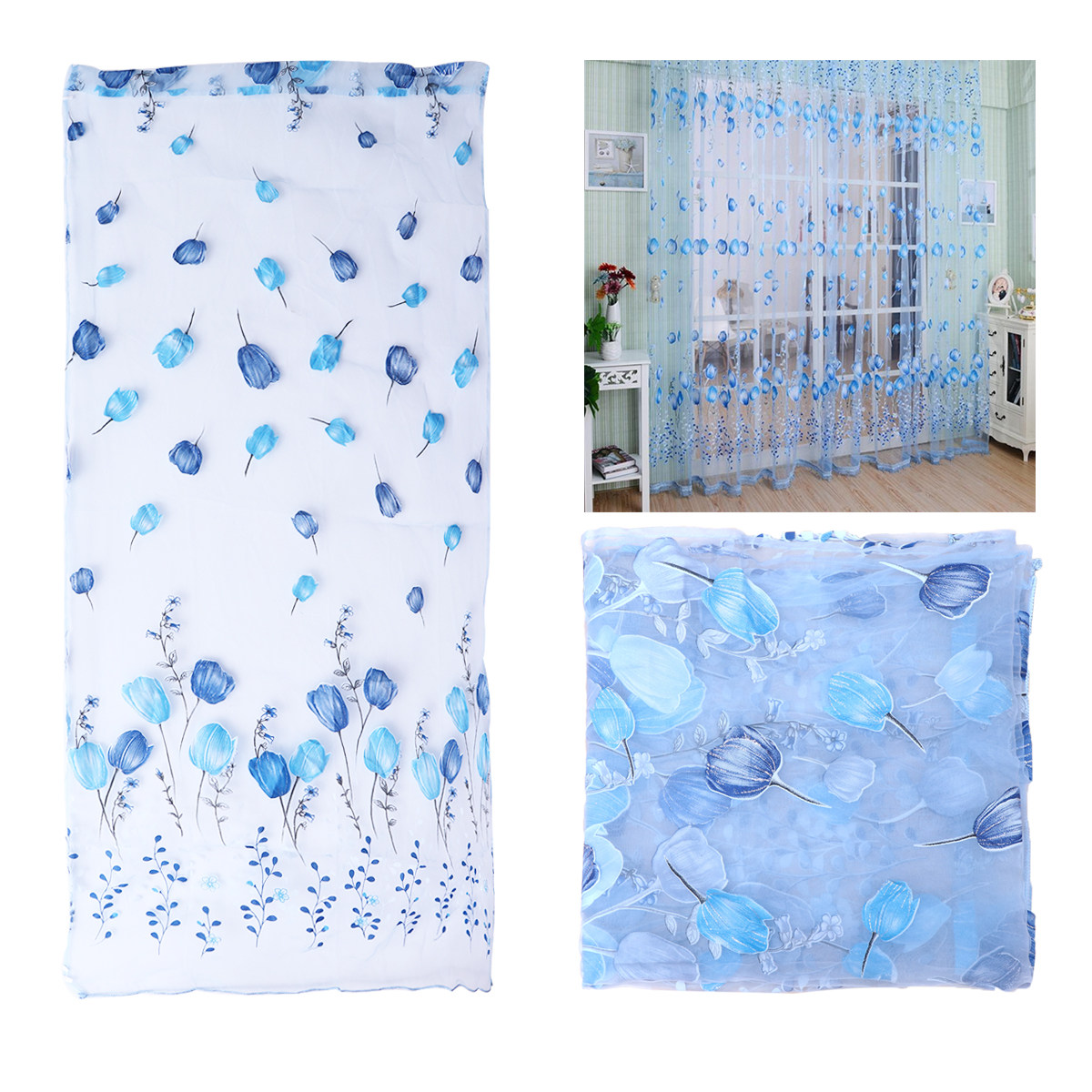 window curtains flower printin - đánh giá và giá Home Decor Tulip