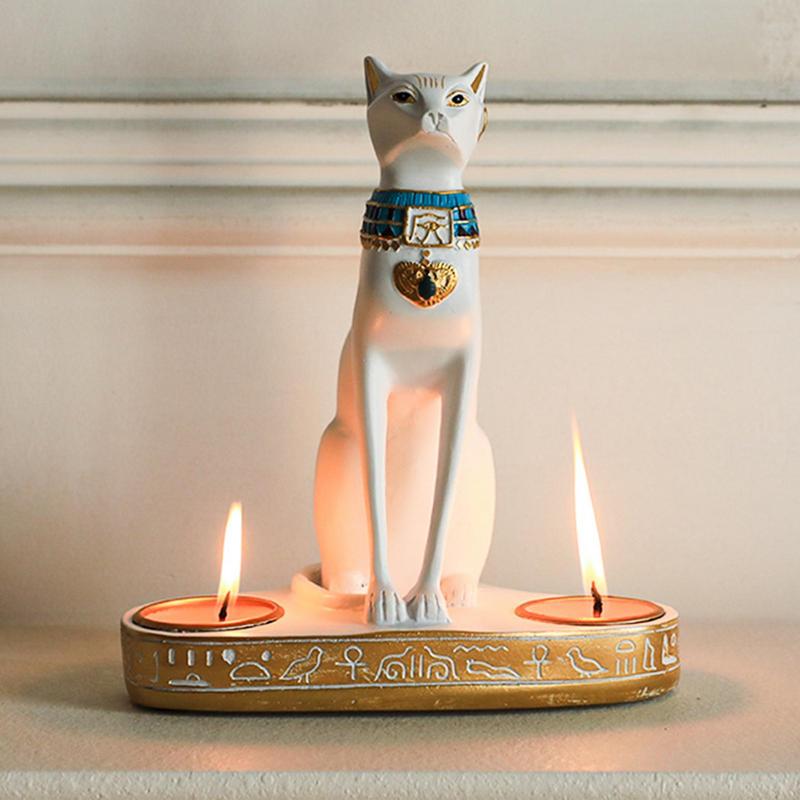 Egyptian Cat Candlestick Resin - đánh giá và giá Home Decor Modern Organic