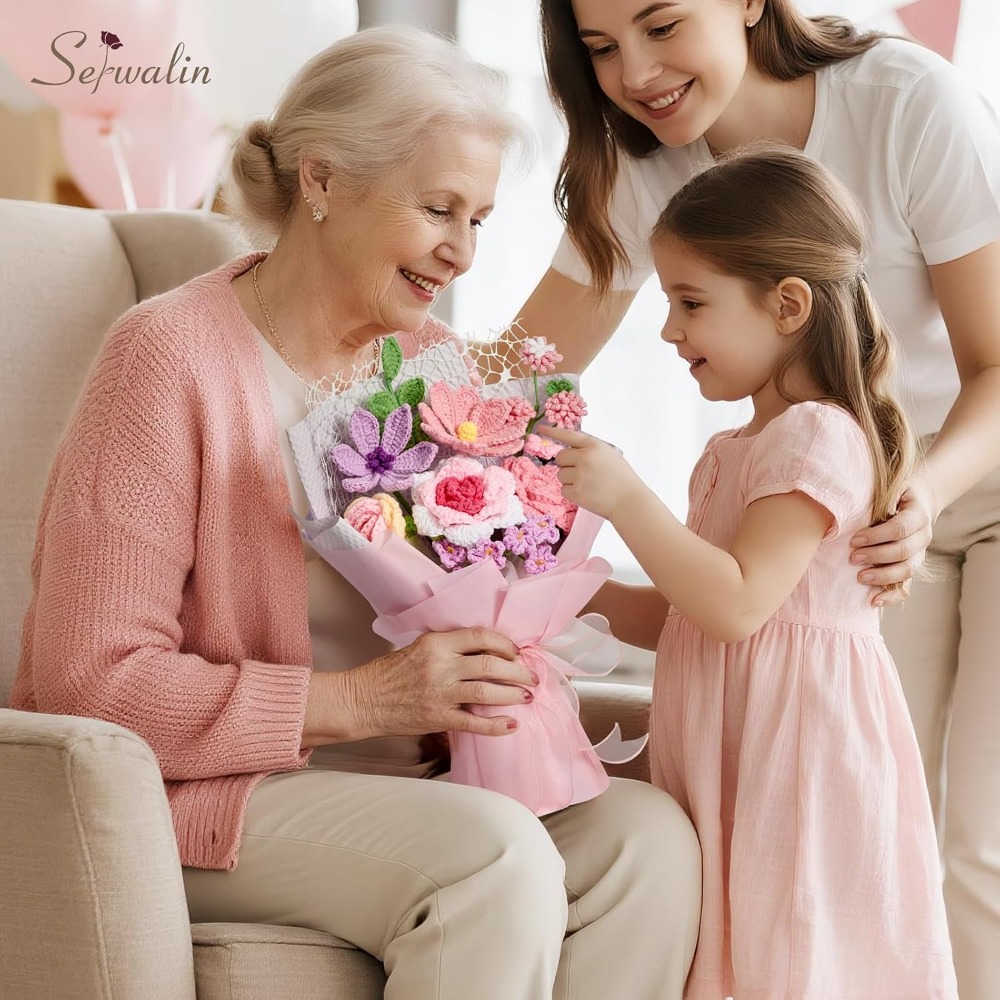 Crochet Flower Bouquet, Handma - đánh giá và giá Home Decor Tulip