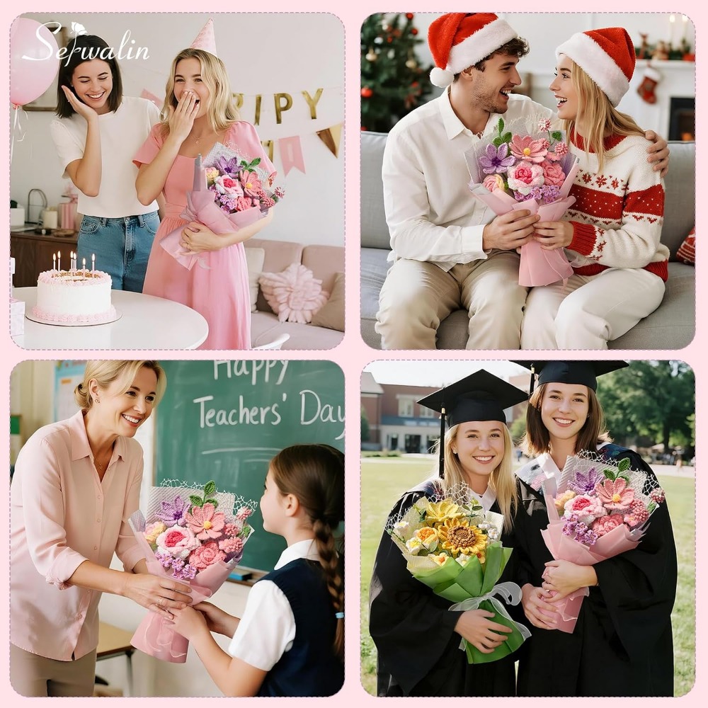 Crochet Flower Bouquet, Handma - đánh giá và giá Home Decor Tulip