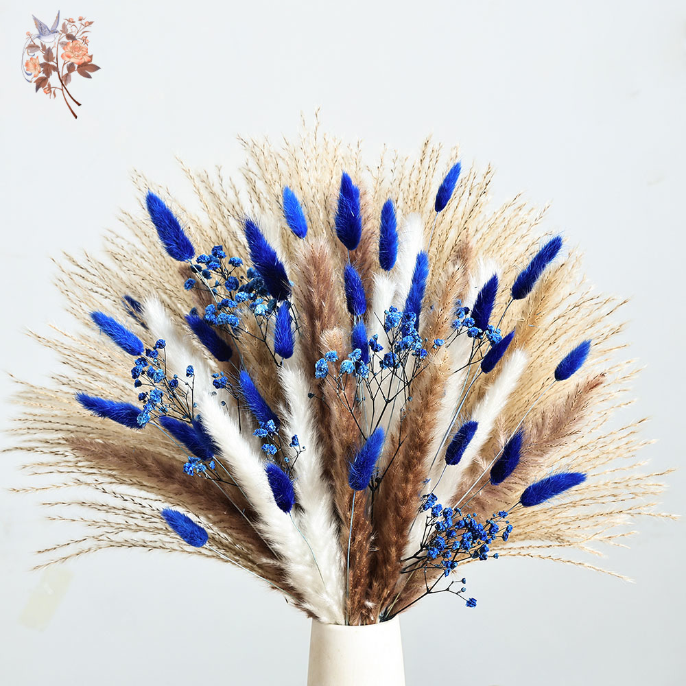70 Stem Blue Fluffly Rabbit Ta - đánh giá và giá Dried Flower Bouquet