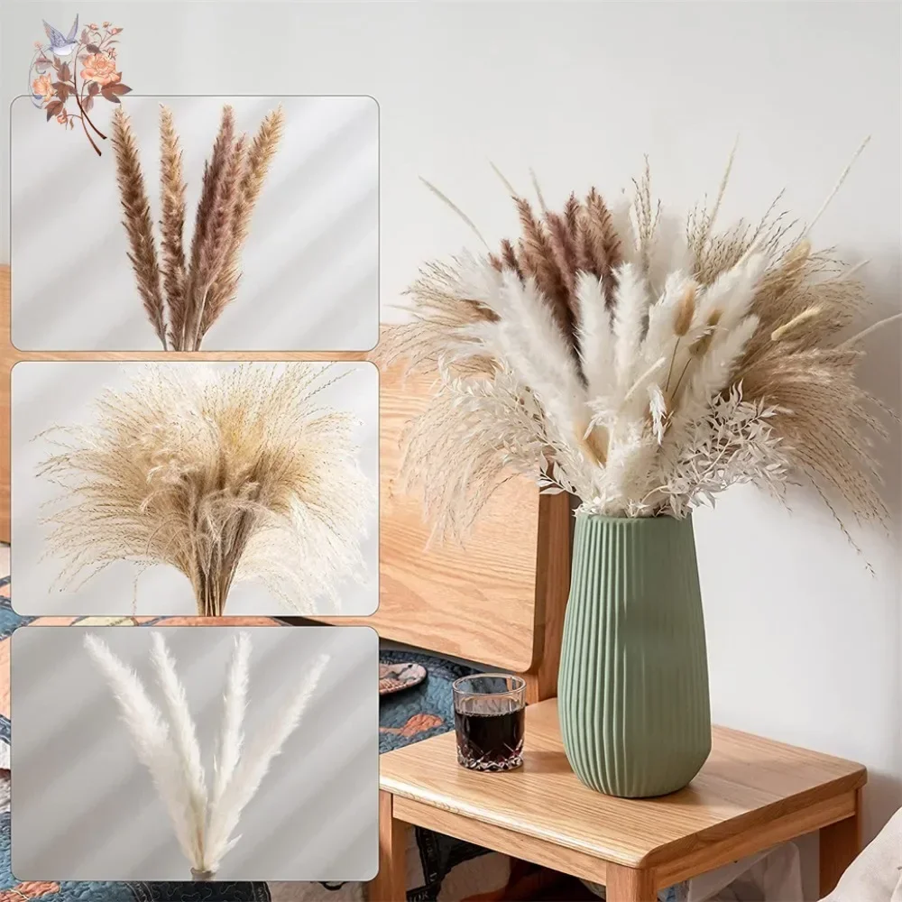 88pcs Natural Fluffy Dried Pam - đánh giá và giá Dried Flower Bouquet