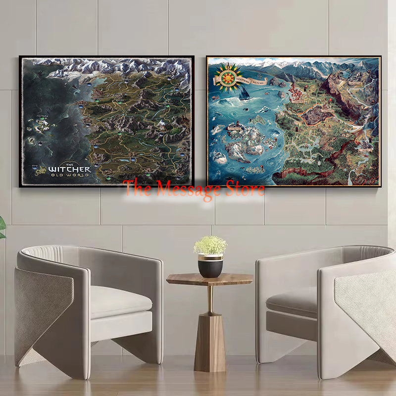 Witcher World Map Continent Lo - đánh giá và giá Home Decor Location