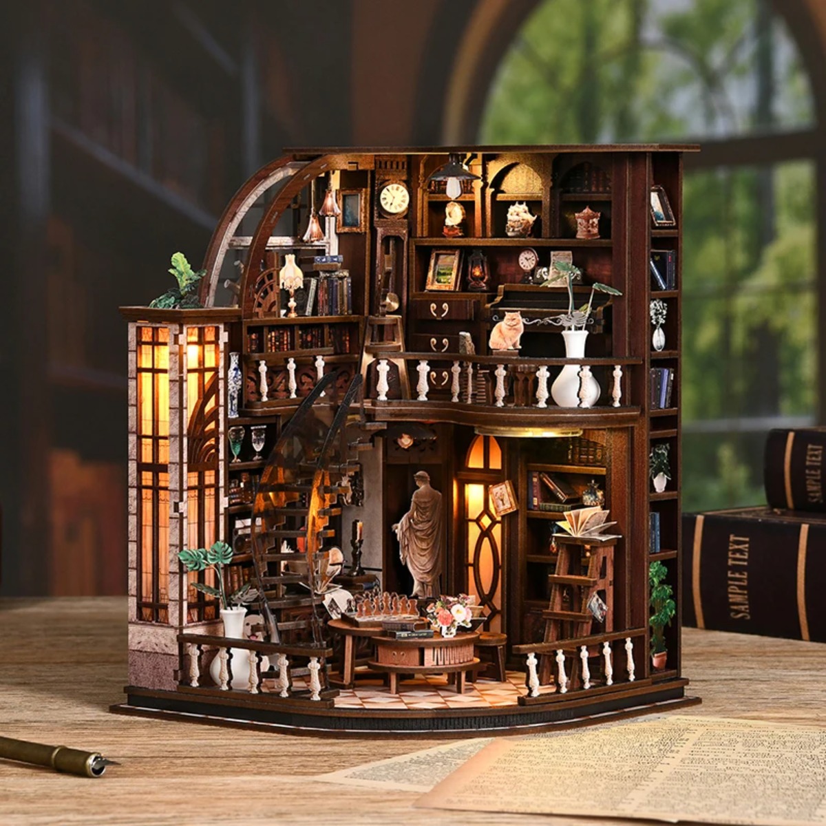 Miniature Book Nook Kit DIY Wo - đánh giá và giá Aesthetic Bookend