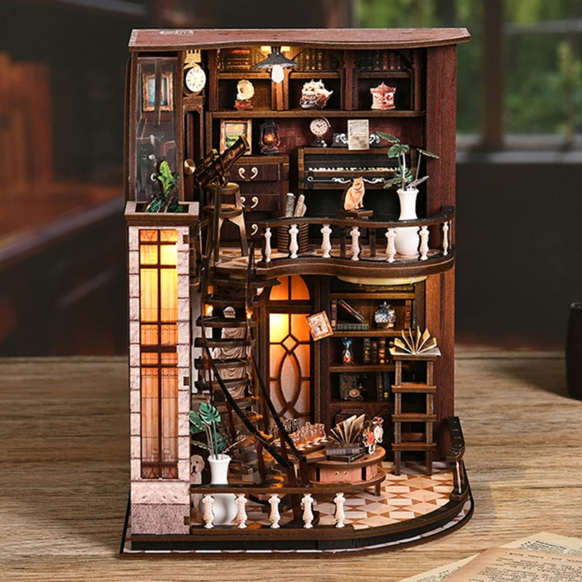 Miniature Book Nook Kit DIY Wo - đánh giá và giá Aesthetic Bookend