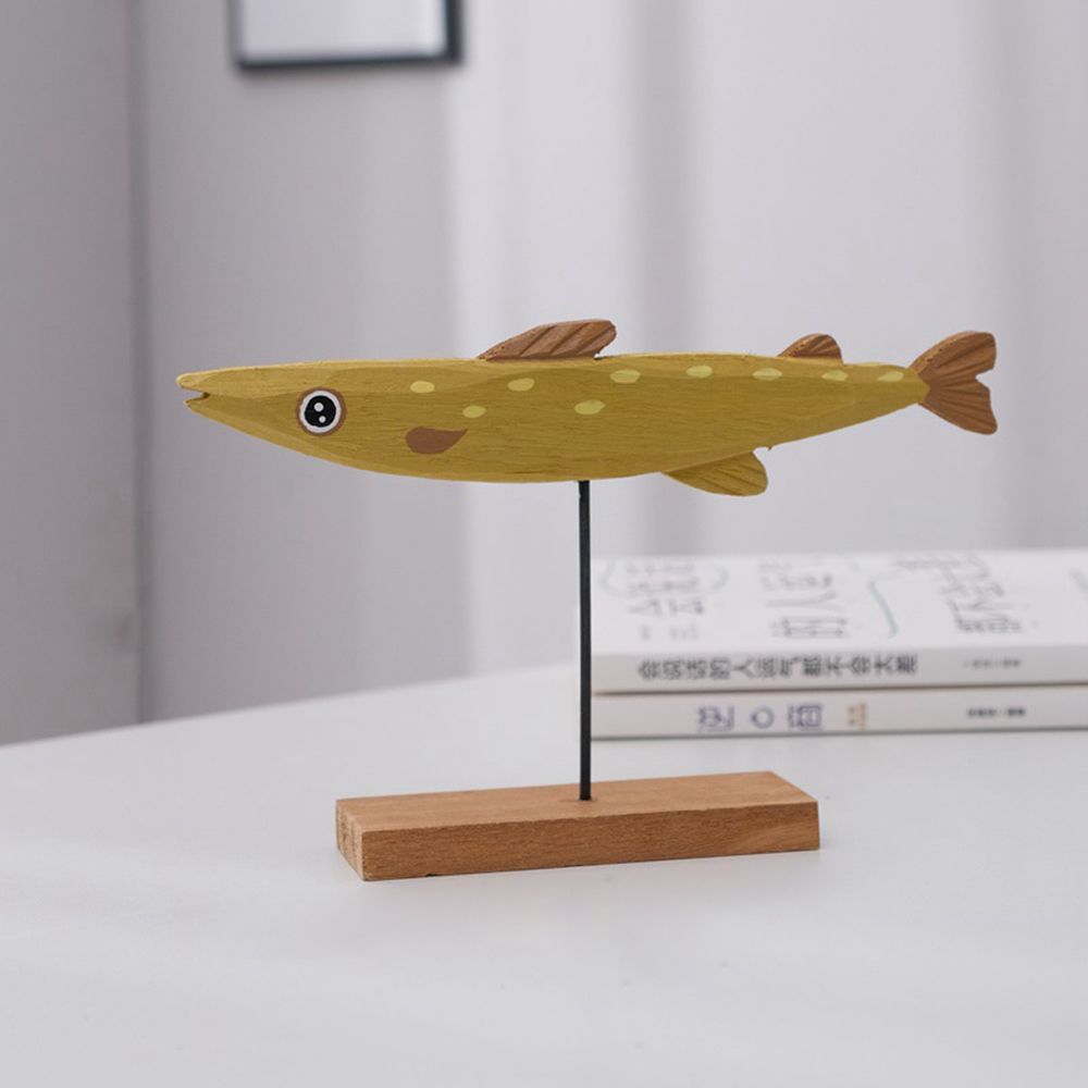 Colorful Wooden Fish Statue No - đánh giá và giá Home Decor Modern Organic