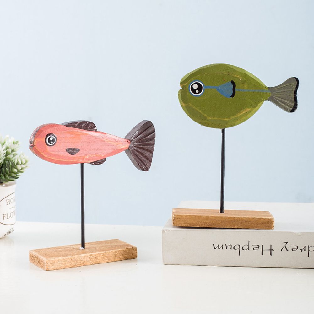 Colorful Wooden Fish Statue No - đánh giá và giá Home Decor Modern Organic