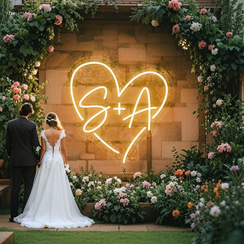 Custom Initials Heart LED Neon - đánh giá và giá Home Decor Inspo