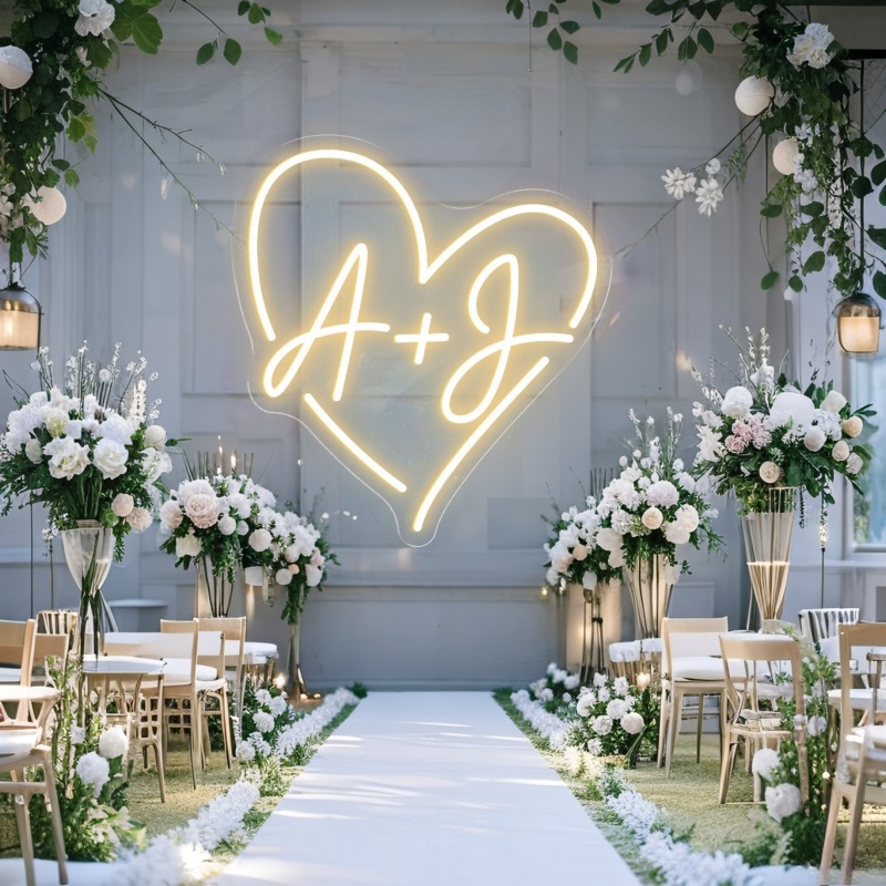 Custom Initials Heart LED Neon - đánh giá và giá Home Decor Inspo