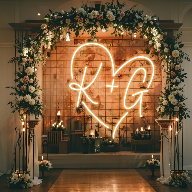 Custom Initials Heart LED Neon - đánh giá và giá Home Decor Inspo