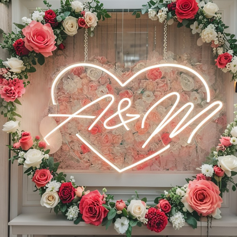 Custom Initials Heart LED Neon - đánh giá và giá Home Decor Inspo