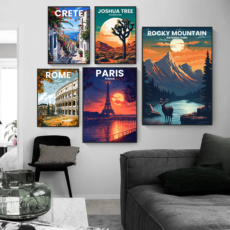 Modern Travel Cities Santorini - đánh giá và giá Home Decor London
