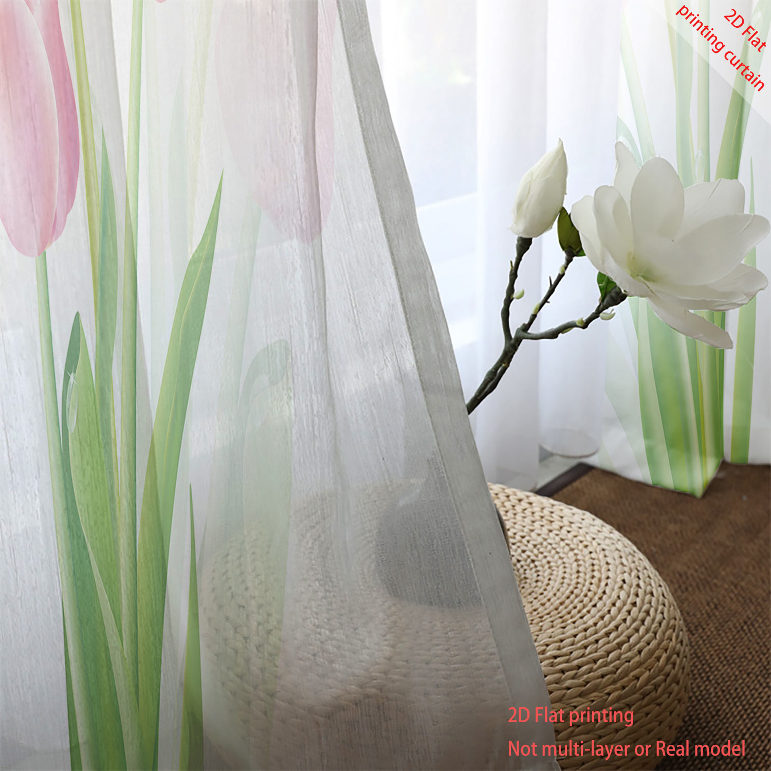 Pink tulip print transparent g - đánh giá và giá Home Decor Tulip
