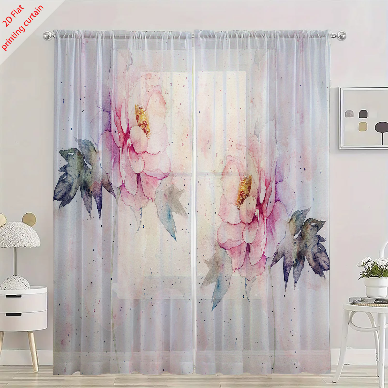 Pink tulip print transparent g - đánh giá và giá Home Decor Tulip