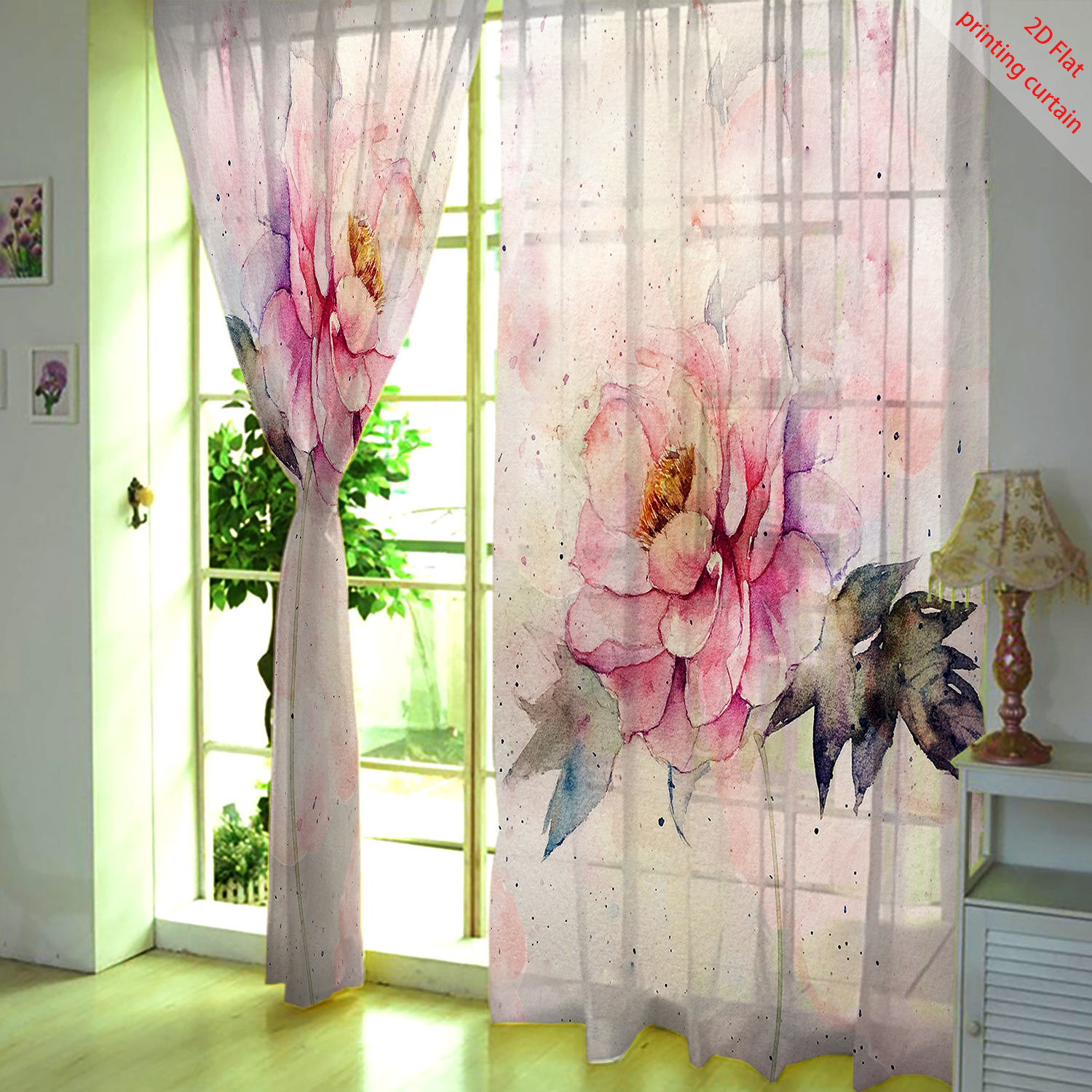 Pink tulip print transparent g - đánh giá và giá Home Decor Tulip