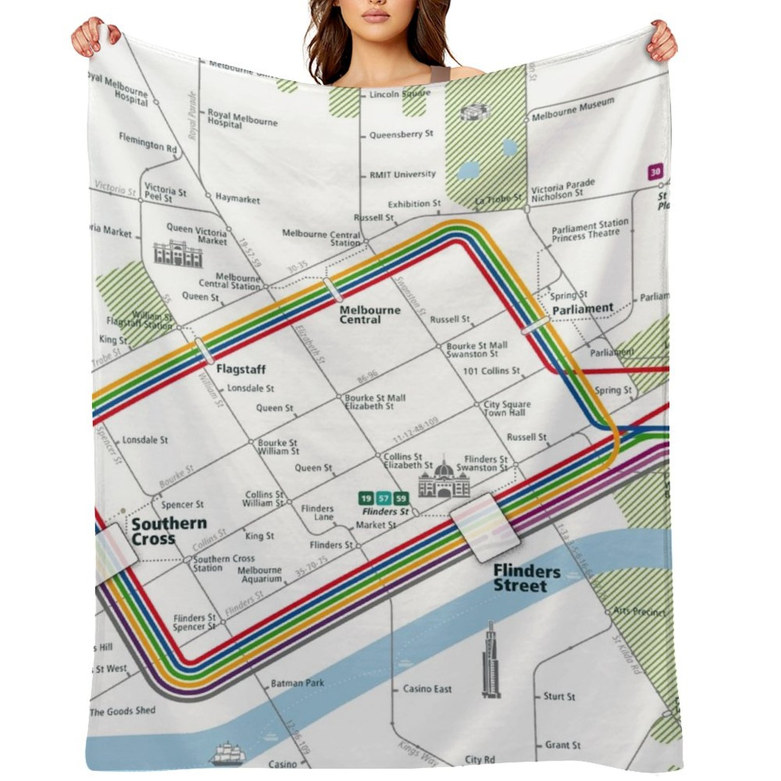 Melbourne City Rail Map Square - đánh giá và giá Home Decor Melbourne