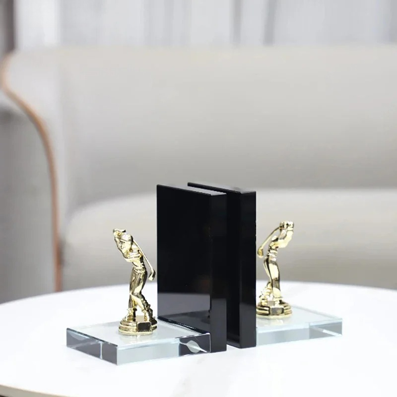 Golden Golf Player Sculpture A - đánh giá và giá Aesthetic Bookend