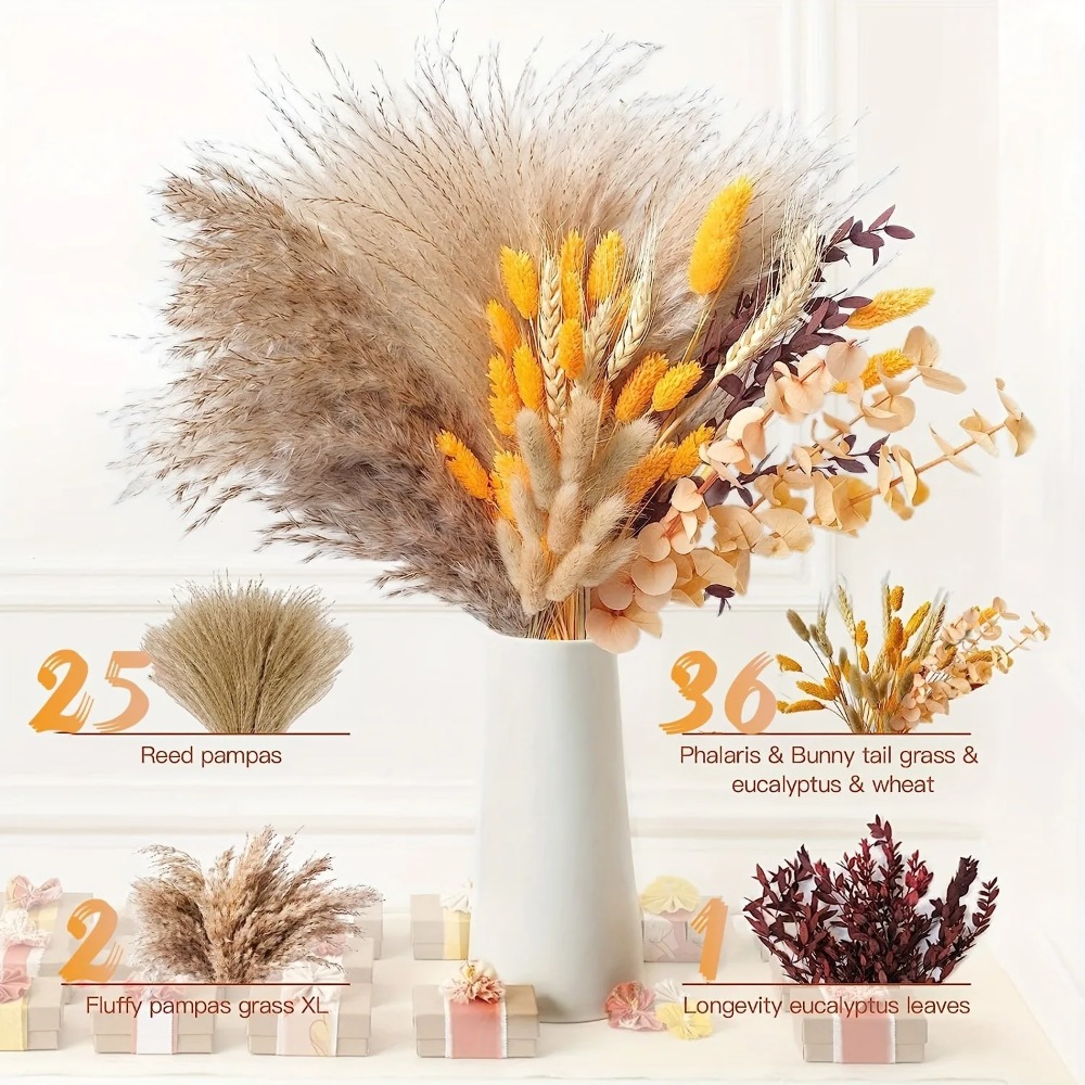80Pieces Natural Dried Flowers - đánh giá và giá Dried Flower Bouquet