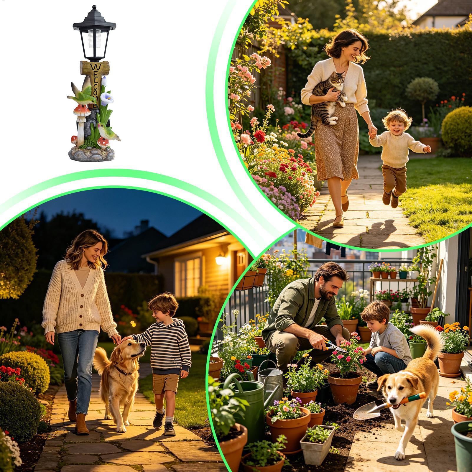 Solar Garden Lights Statue Aut - đánh giá và giá Home Decor Resin