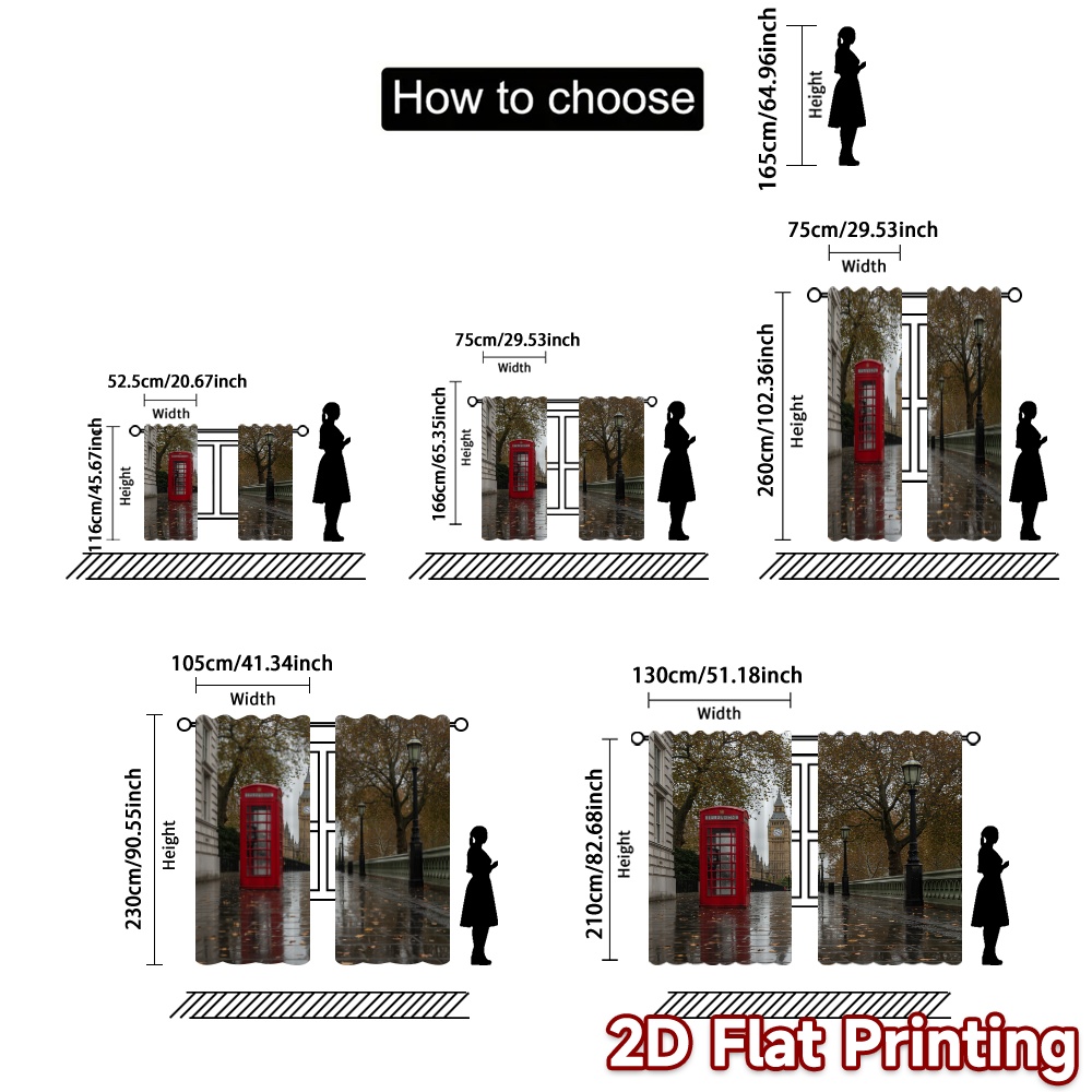 2D flat 2pcs Curtain Home Shor - đánh giá và giá Home Decor London