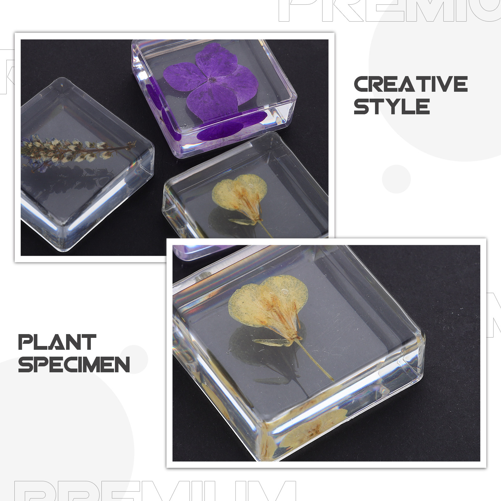 3Pcs Flower Resin Specimen Bot - đánh giá và giá Home Decor Resin