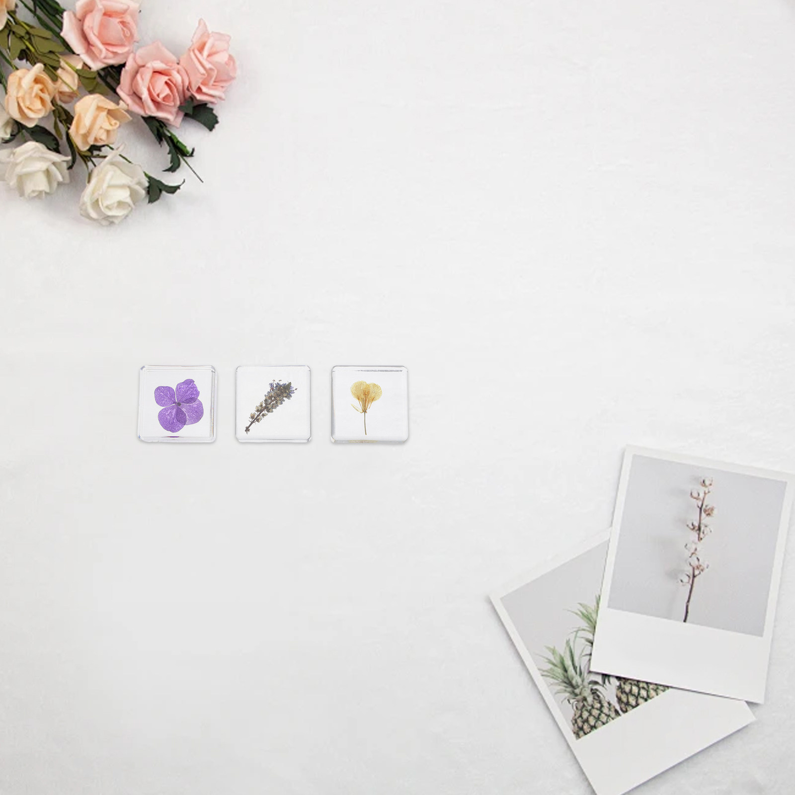 3Pcs Flower Resin Specimen Bot - đánh giá và giá Home Decor Resin