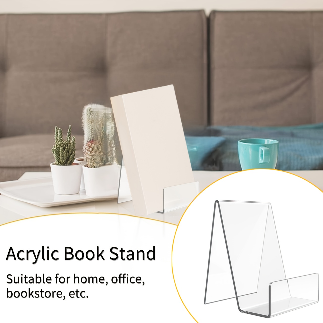 4/8pcs Transparent Acrylic Sta - đánh giá và giá Aesthetic Bookend