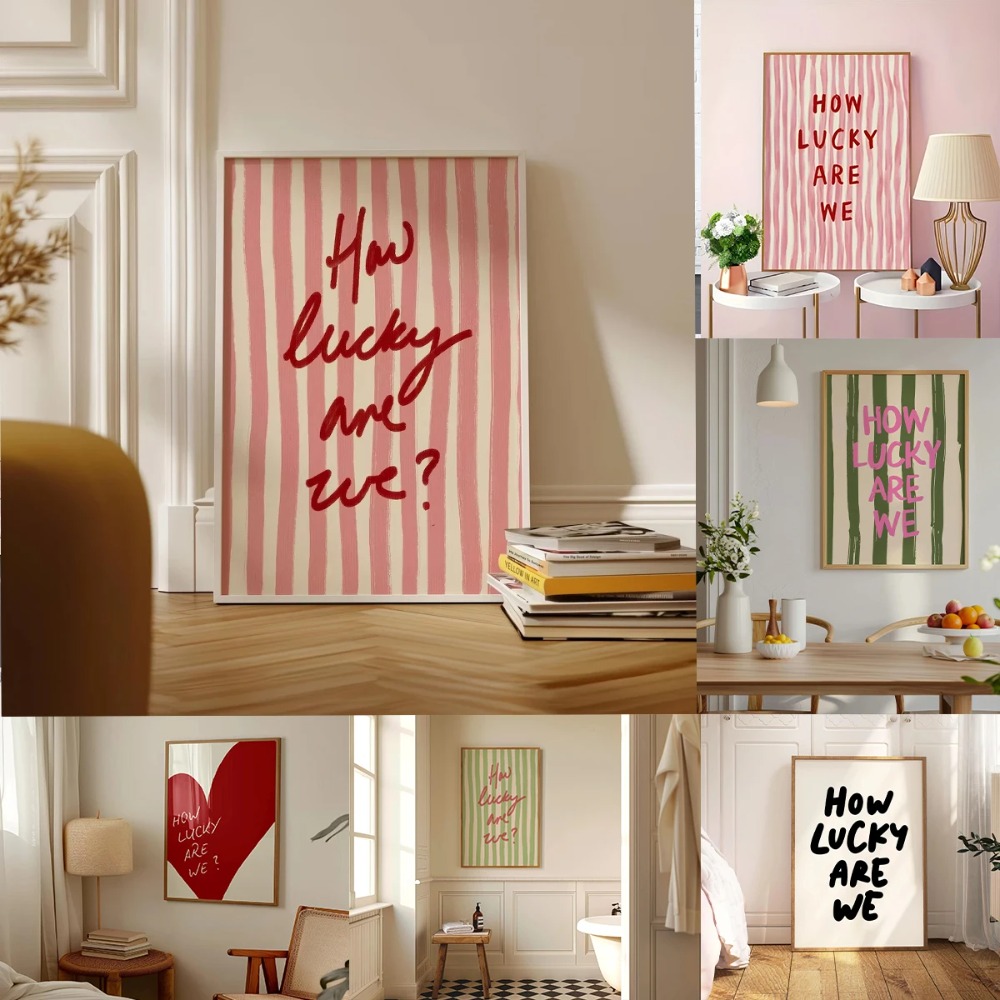 How Lucky Are We Pink Red Stri - đánh giá và giá Home Decor How To