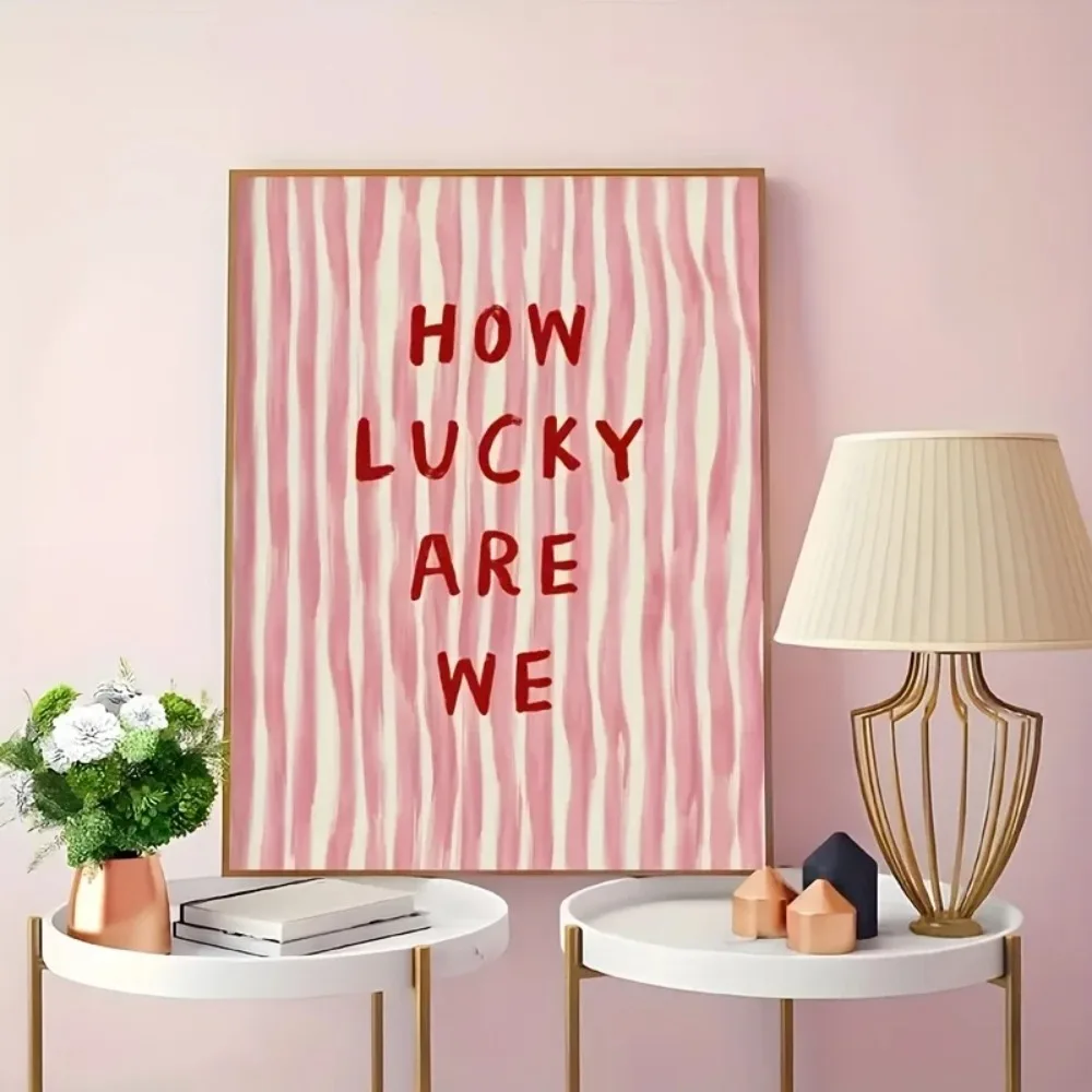 How Lucky Are We Pink Red Stri - đánh giá và giá Home Decor How To