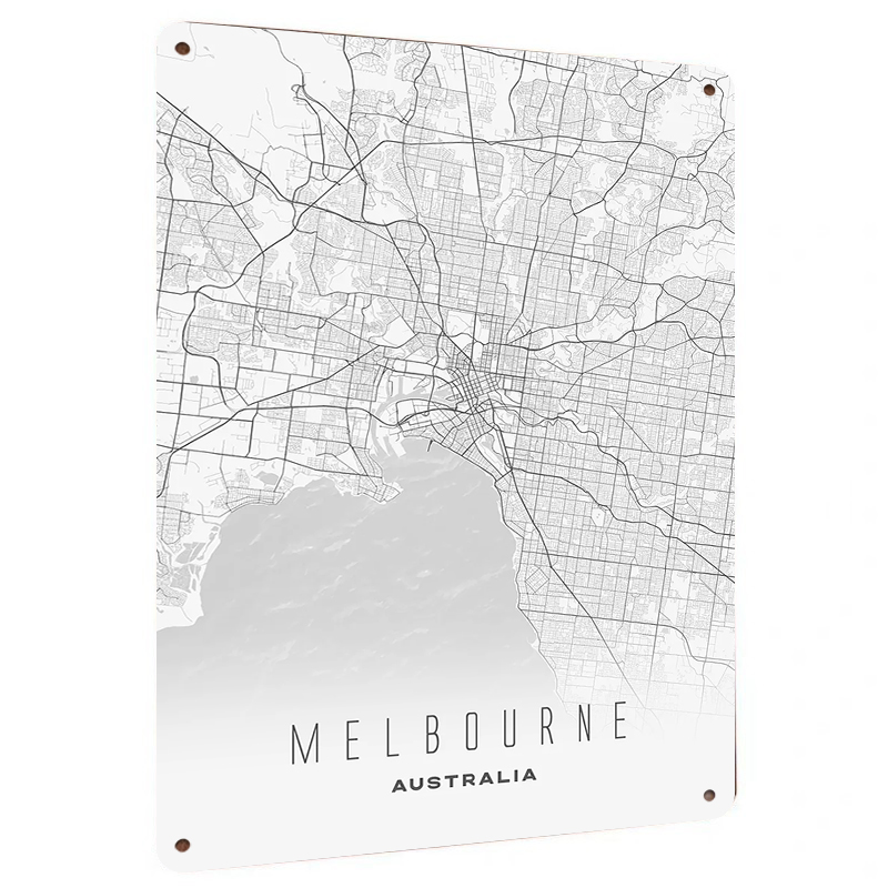 Melbourne City Map Metal Wall  - đánh giá và giá Home Decor Melbourne