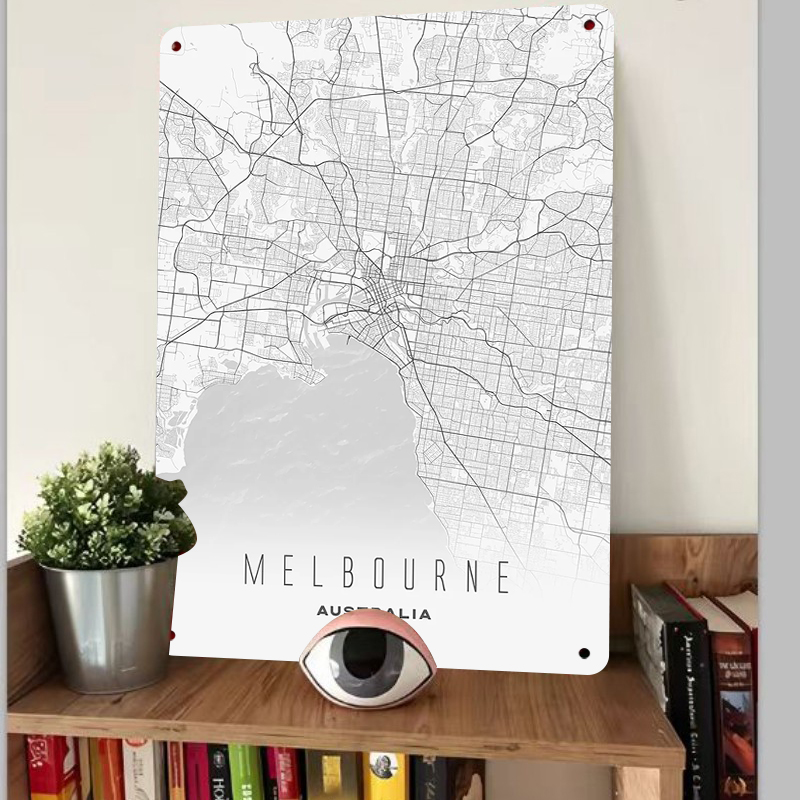 Melbourne City Map Metal Wall  - đánh giá và giá Home Decor Melbourne