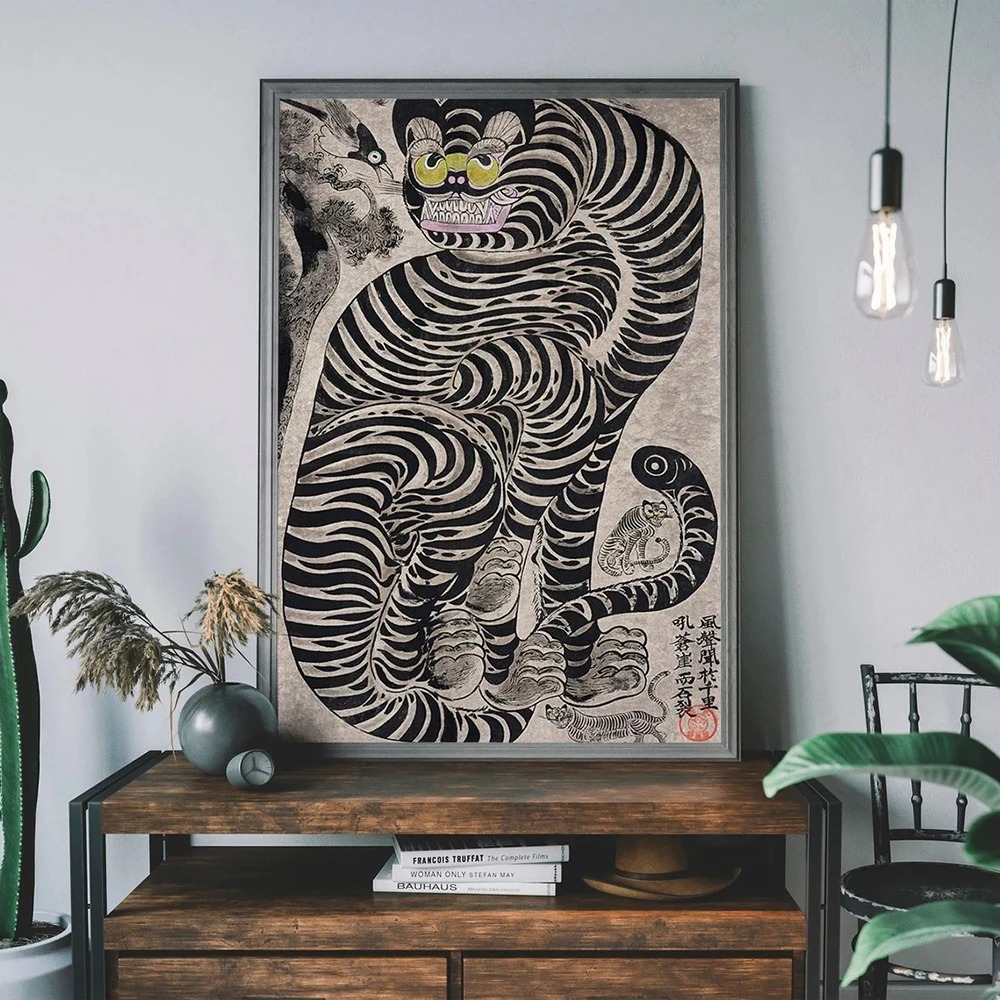 Japanese Vintage Tiger Cat Mus - đánh giá và giá Home Decor Aesthetic Pinterest