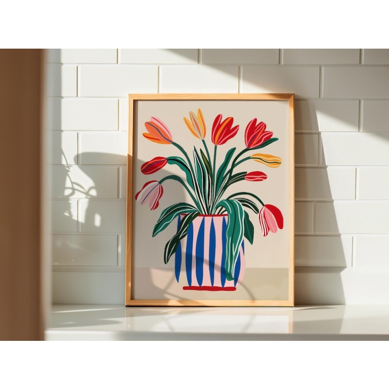 2pcs Tulip Flowers Canvas Wall - đánh giá và giá Home Decor Tulip