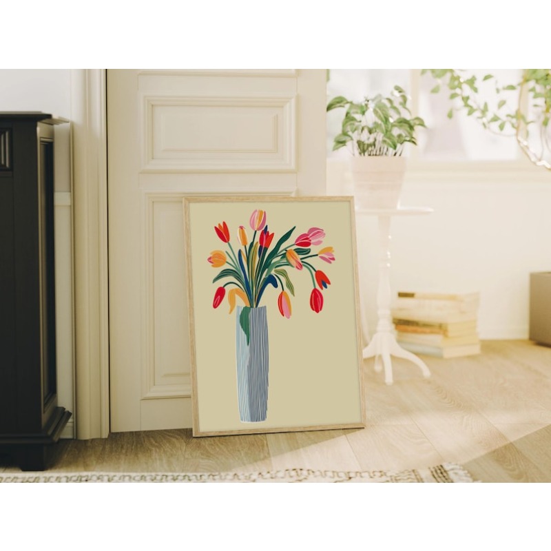 2pcs Tulip Flowers Canvas Wall - đánh giá và giá Home Decor Tulip