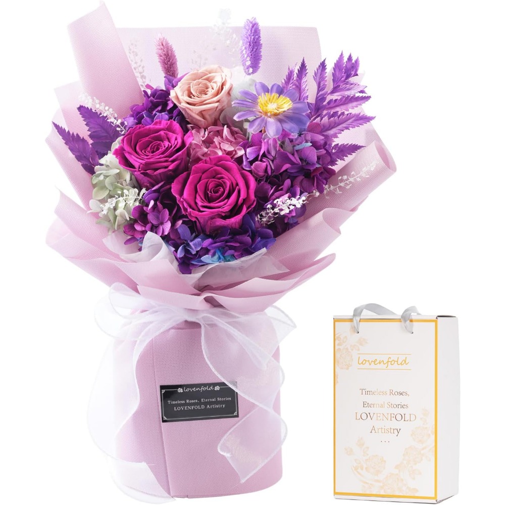 Preserved Purple Rose Bouquets - đánh giá và giá Home Decor Tulip
