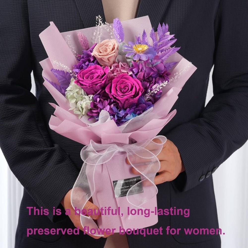 Preserved Purple Rose Bouquets - đánh giá và giá Home Decor Tulip