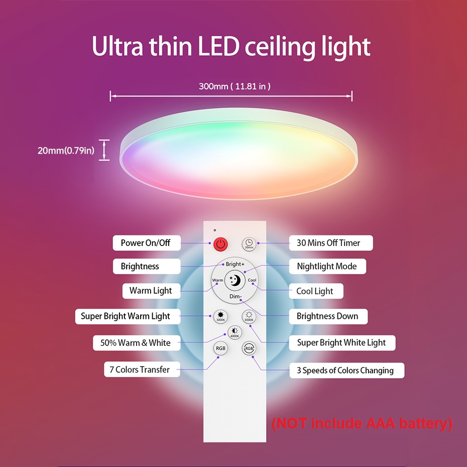 Ultra Thin LED Smart Ceiling L - đánh giá và giá Home Decor Free App